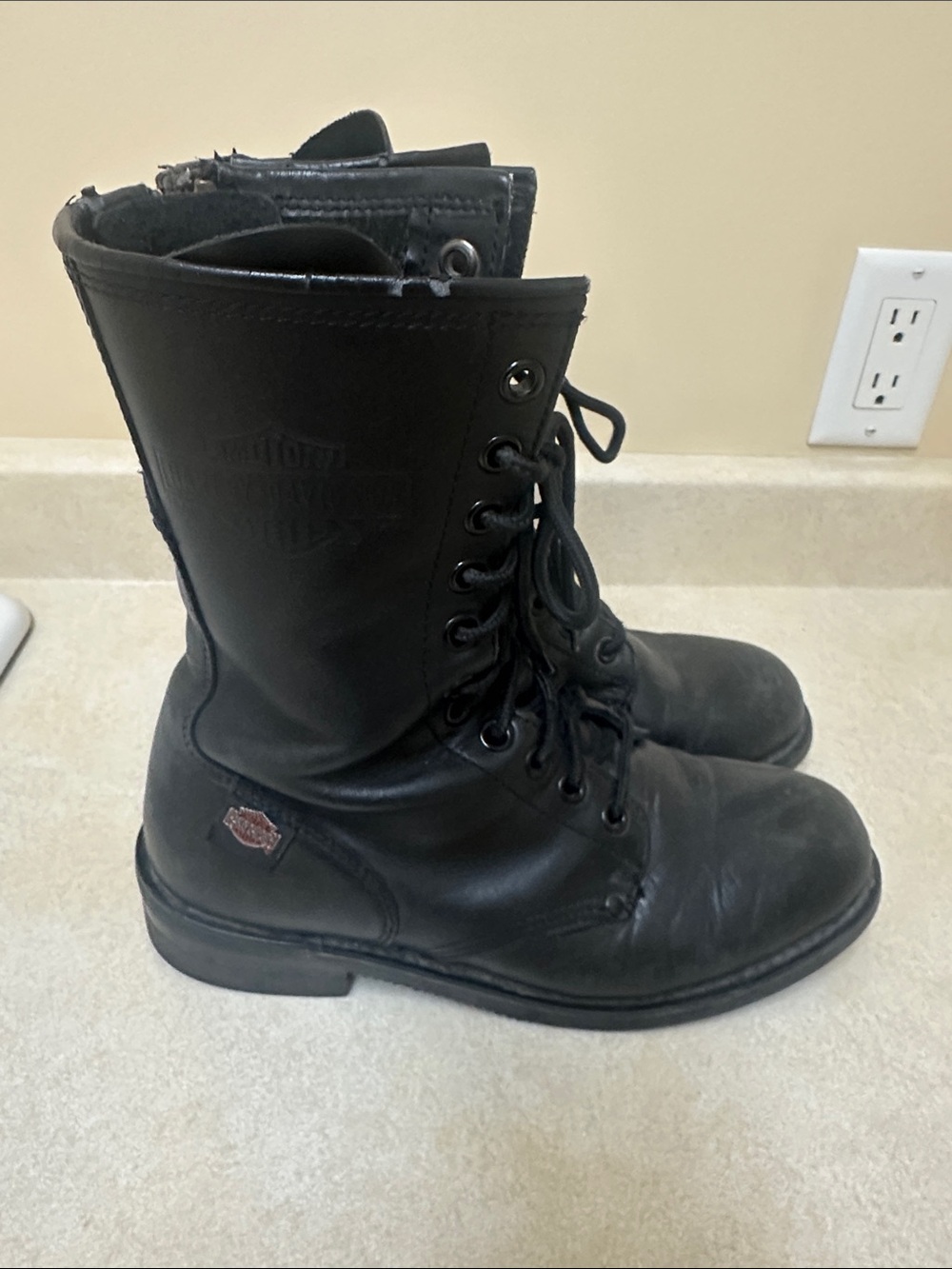 Harley-Davidson Black Lace-Up Men’s Motorcycle Boots